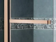 Luxury Rose Golden Stainless Steel With Frame Aqua Glass Sliding Shower Door