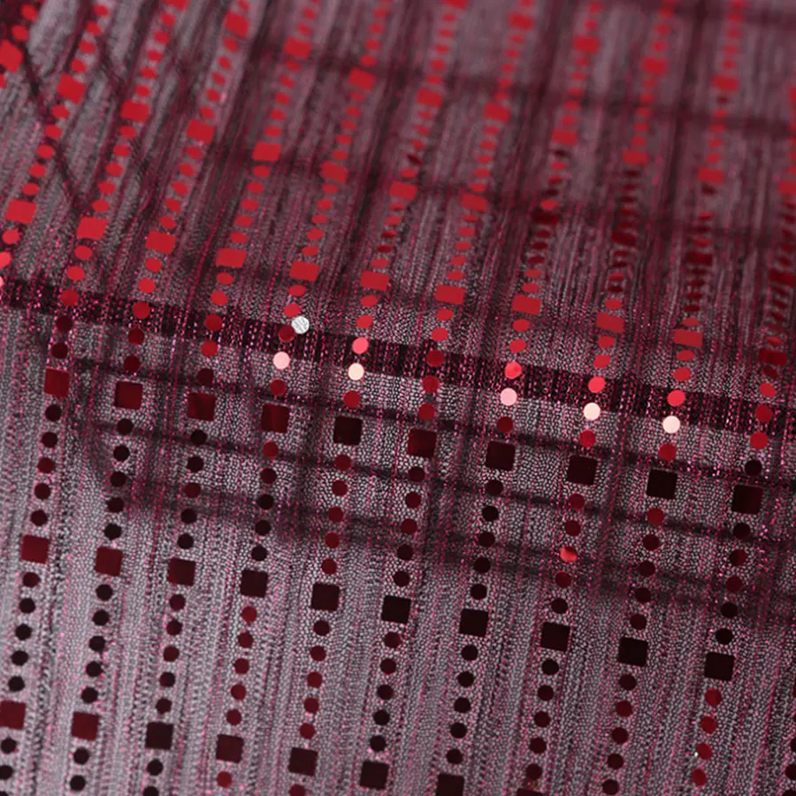 100% polyester beautiful textiles crepe and sequin tulle shining saree garment fabric for casual dress