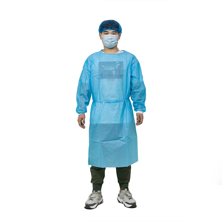 China Manufacturer Suning Ex-stock Yellow L Hot Sale  Disposable  Surgical Gown Isolation Gown