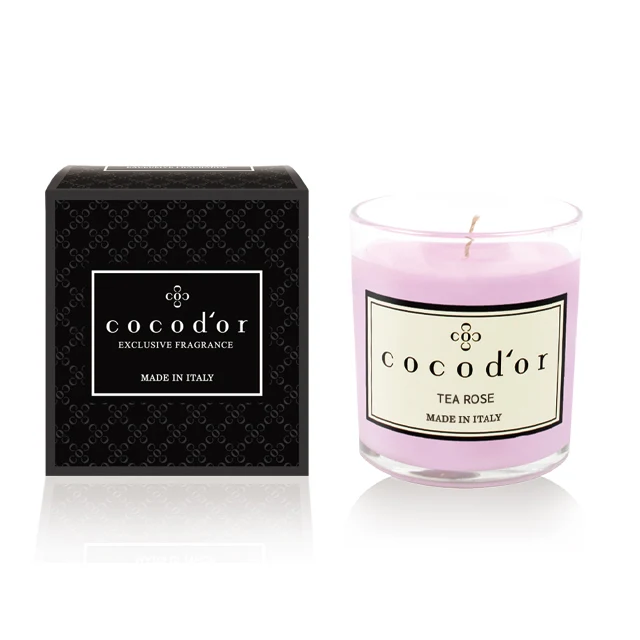 Cocodor PCOPJ280TEEP Scented Glass Jar Candle Solid Peach Design Made from Plam Wax for Home Decoration