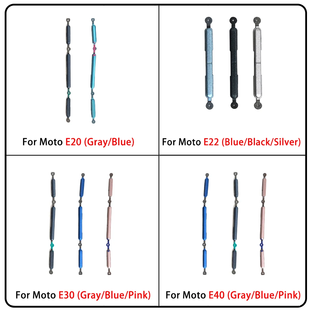 Wholesale Factory Price Power Volume Button Side Key For Moto E20 E22 E30 E40 ON / OFF Button Key Set Mobile Spare Parts