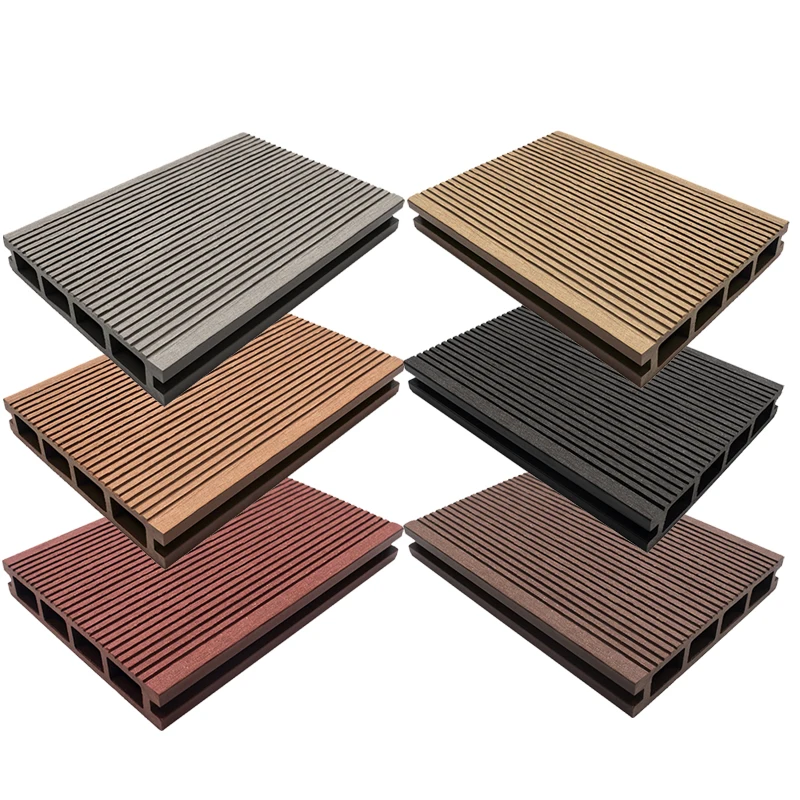 PE groove decking 140*25mm wood composite wpc outdoor decking anti-fading waterproof interlock exterior flooring