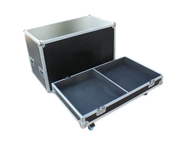 Speaker pro flight case lockable silver aluminum amplifier flight case with 4inch wheels