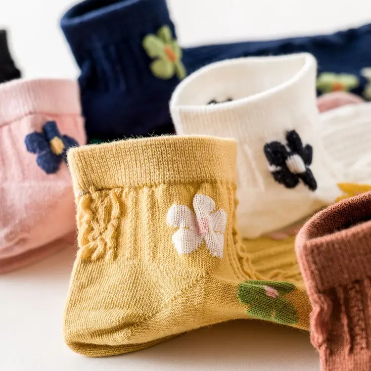 Тонкие женские носки Новинка весна-лето гиуна цветки свежие хлопковые носки твист носки в японском стиле ретро