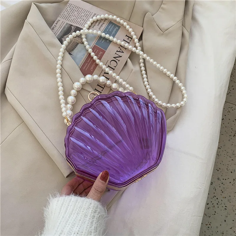 Acrylic shell box wholesale clear handbags bags for girls handbags bolsos para mujer clutch hand bag