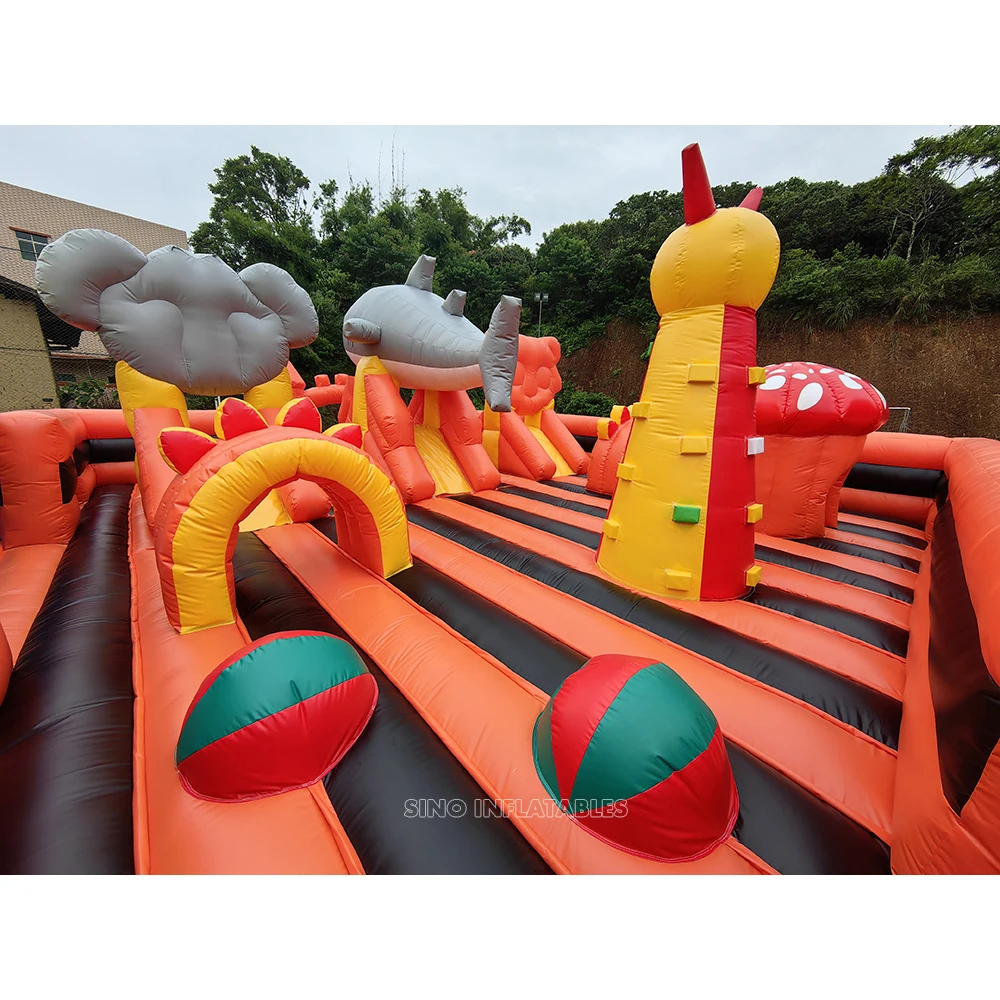 17x9m commercial grade giant inflatable playground with ball pit for outdoor kids theme fun park with supervisor tent