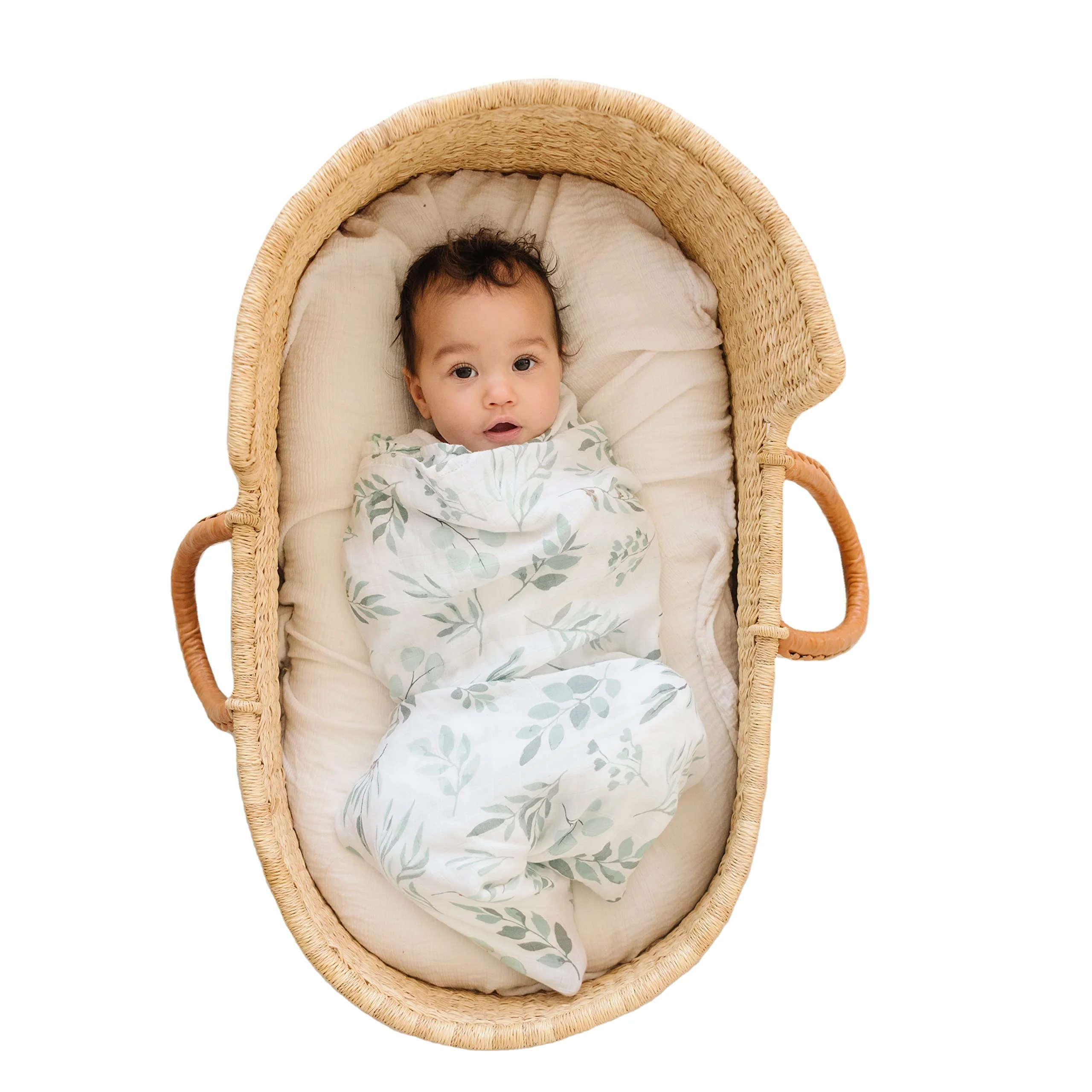 New Design Soft Headband Beanie Hat Newborn Baby Bamboo Cotton Cheap Price Muslin Swaddle Blankets 100% Organic Cotton
