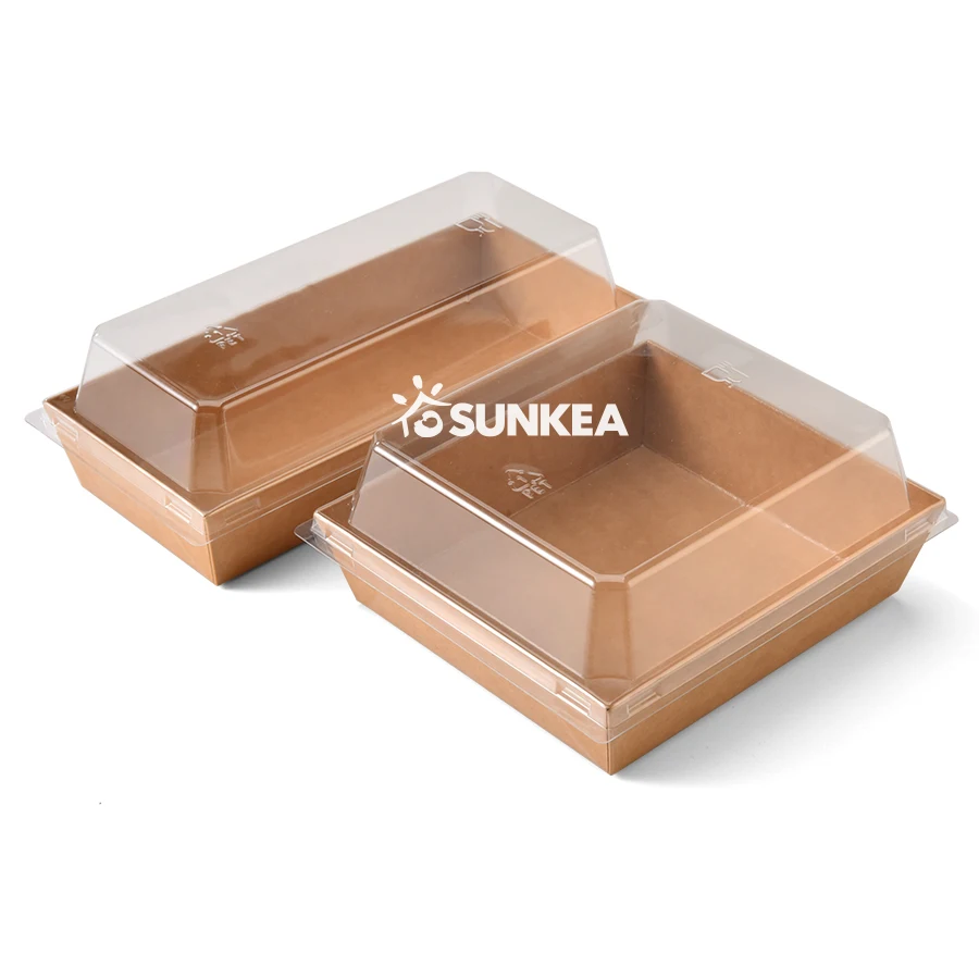 wholesale manufacturer disposable container kraft paper sushi to-go food box packaging sushi tray
