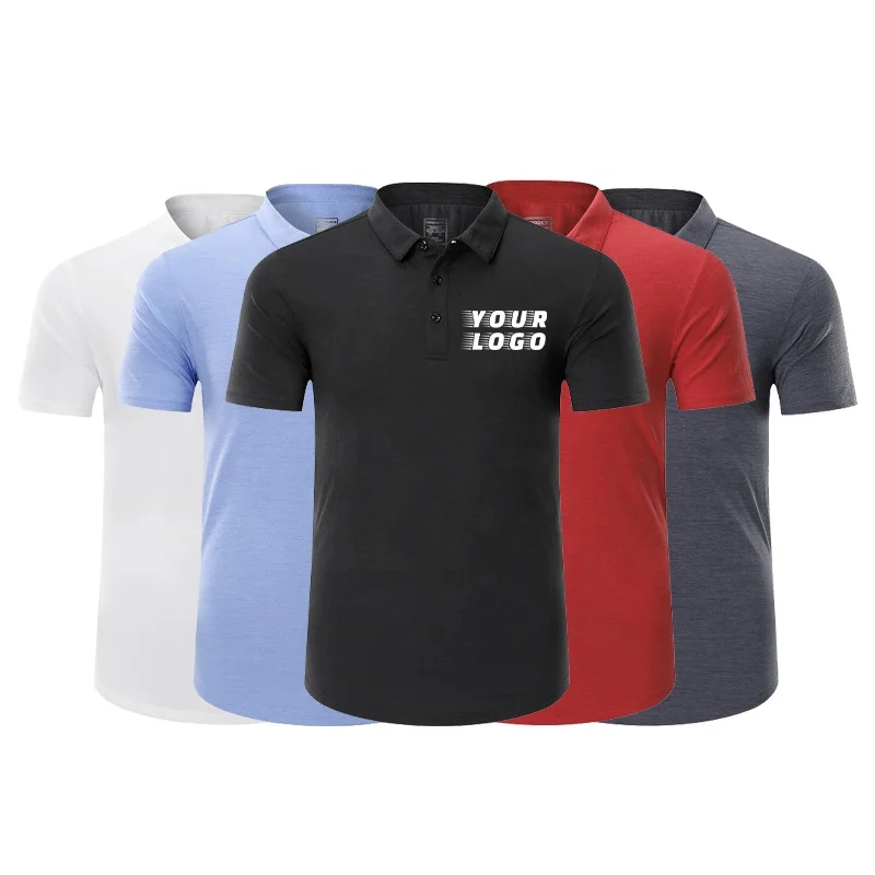 2023 hot sell  men blank polo shirt 100% polyester 150 gram quick dry polo shirt support customization
