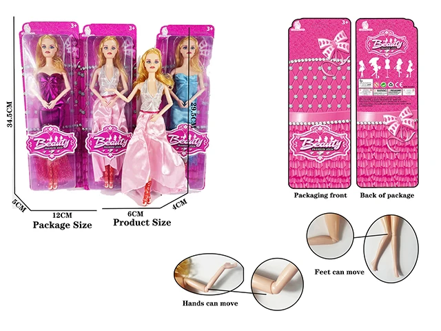 Child Pretend Play House 11.5-Inch High-End Dress Beauty Girl Doll Toys Dress Up Mixed Toys For Kids