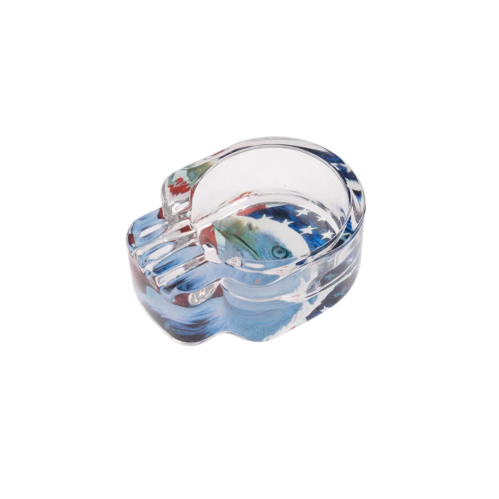 
High Quality Glass Ashtray 6Pcs/Display Box Luminous Cartoon Crystal Ashtray Three Cigarette Ash Holder Smoking Accessories 