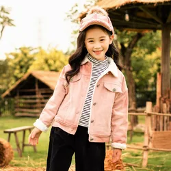 New Winter Girls Jackets Coats Thick Warm Parka Kids winter clothes Outerwear corduroy Girls Coat
