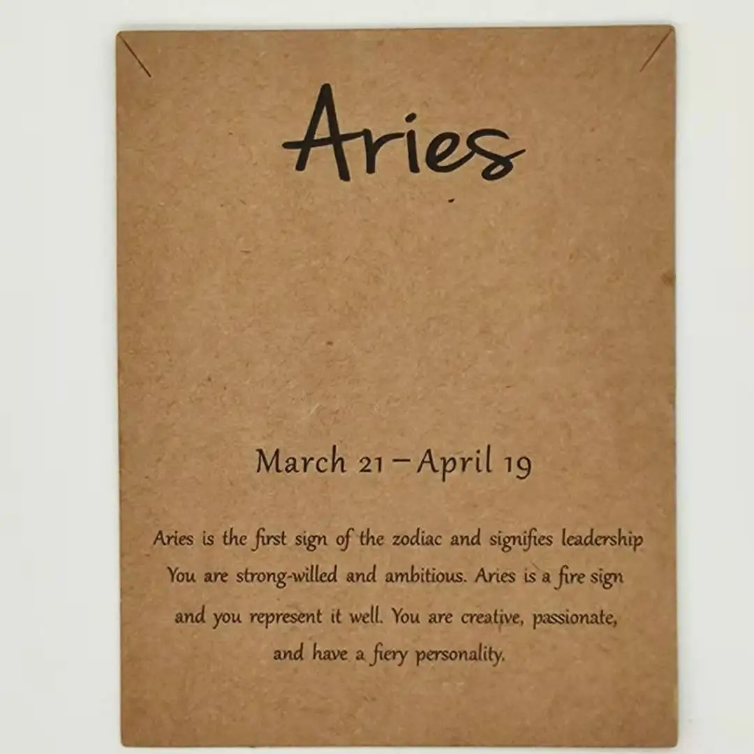 7*9cm constellation Zodiac Sign Bracelet Cards Custom Logo Printed Brown Kraft Paper Cards Men Women Gift Jewelry Packing Cards