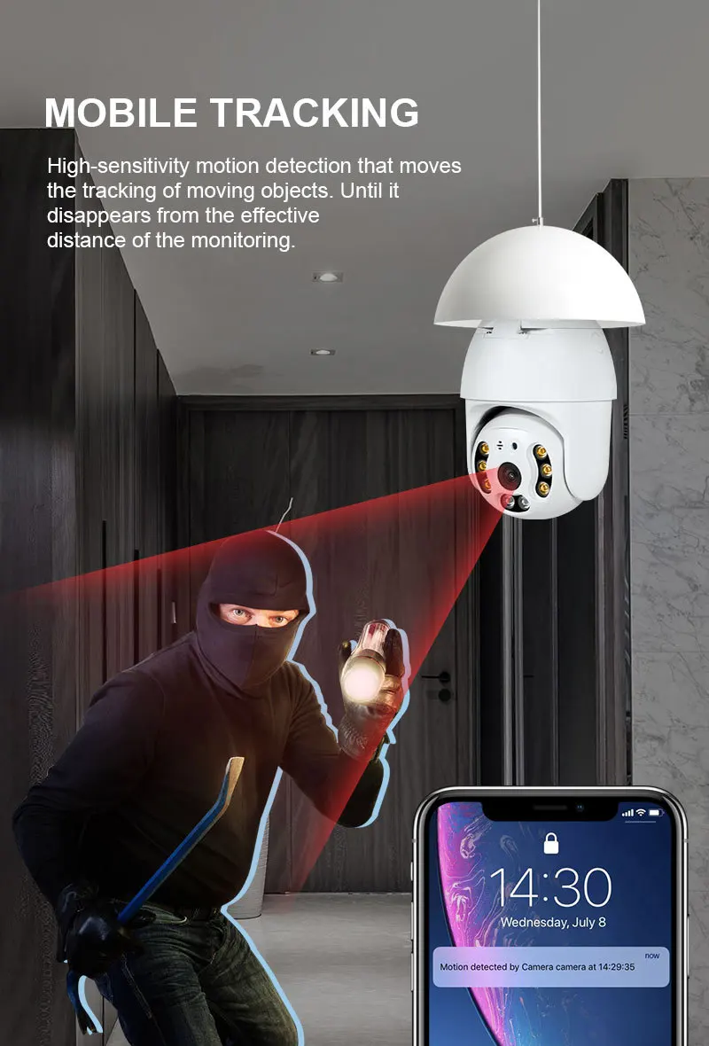 
Waterproof Pan Tilt Digital Zoom Indoor Or Outdoor Security TUYA 3MP Lamp Bulb Connector Ip Camera Wifi PTZ 