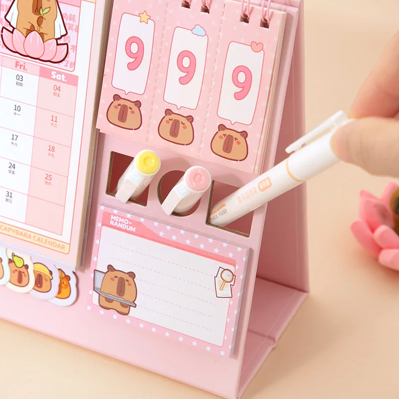 Simno 2025 Feature Kawaii Animals Monthly Yearly Desktop Calendar Planner