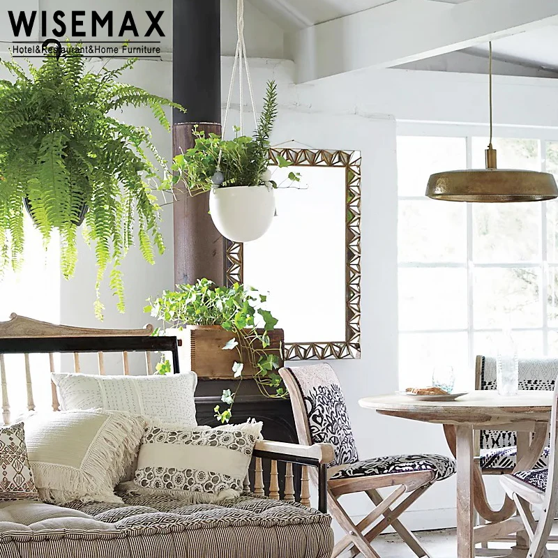 WISEMAX мебель высокого класса уникальное дизайнерское резное зеркало для ванной современная цельное дерево Золотое квадратное салона комнаты