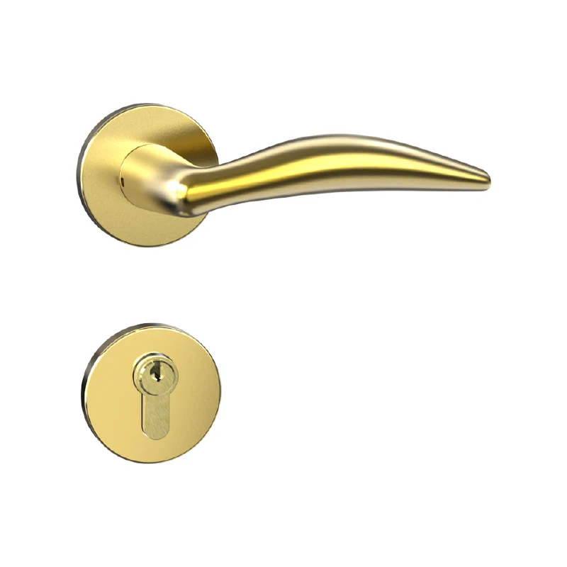Aluminum Alloy Doors Handle Lock Interior Bedroom Lock Home Room Safety Door Lever Handles