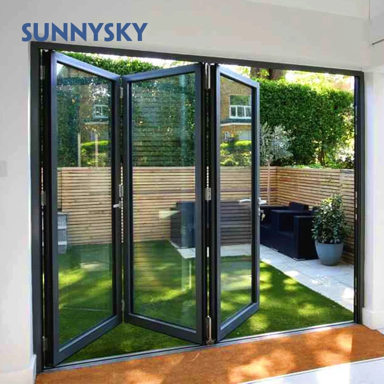 Soundproof vertical fold up folding door with Roller shutter