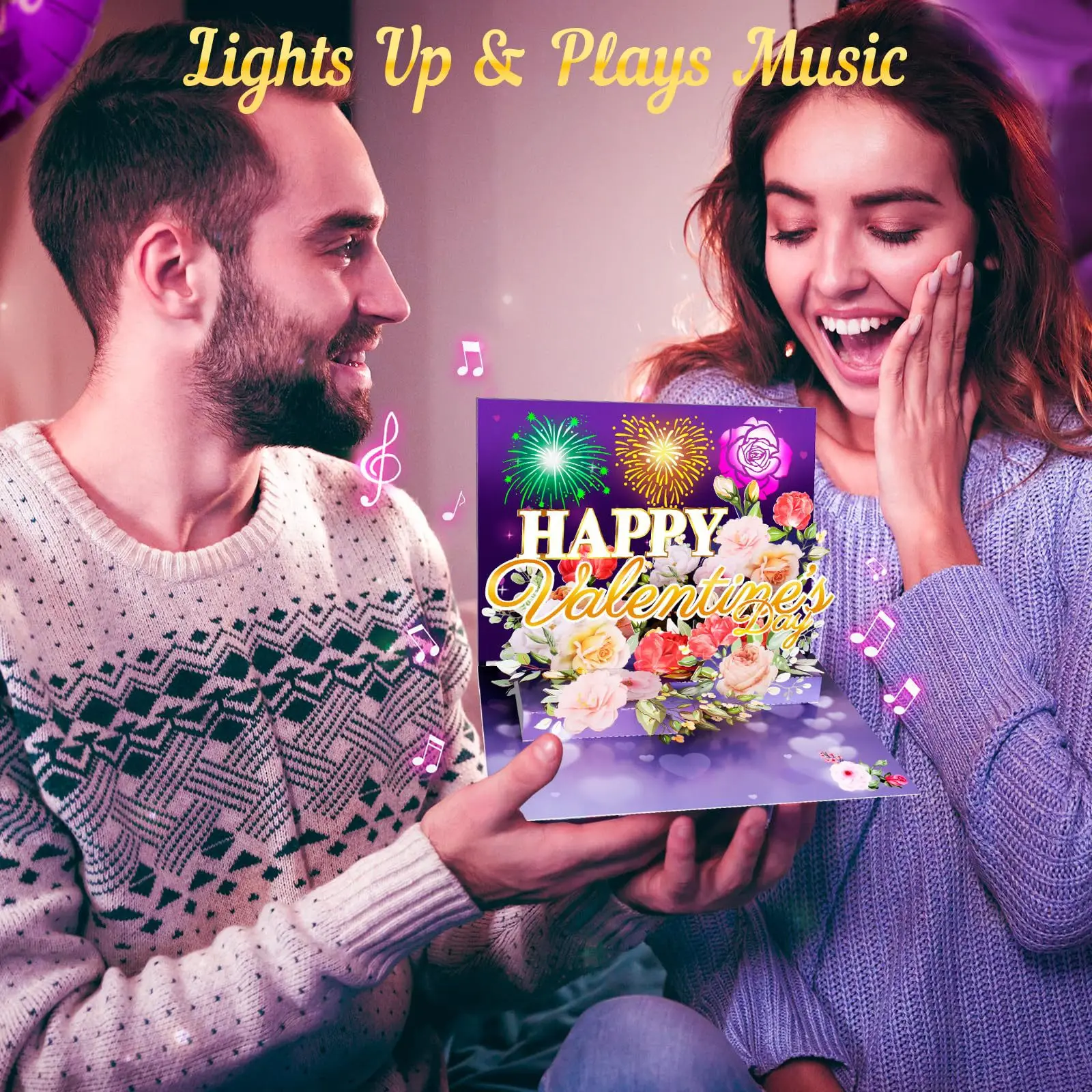 Latest designs for holiday greeting cards Stereo with sound and light creative Birthday Christmas Halloween Wedding cards