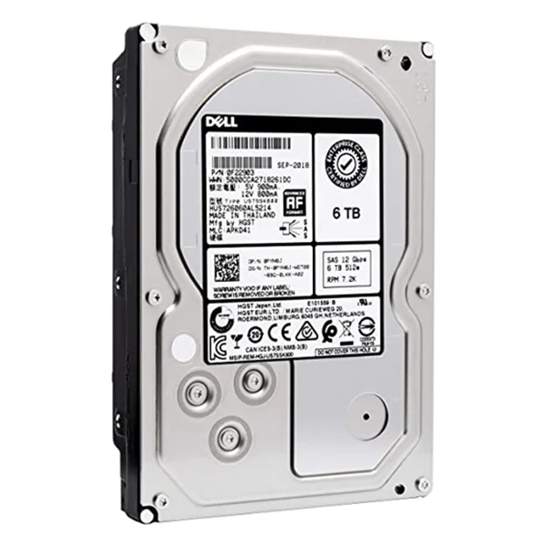 Hot selling Dell server HDD 12Gbps SAS 7.2K hard drive 6TB