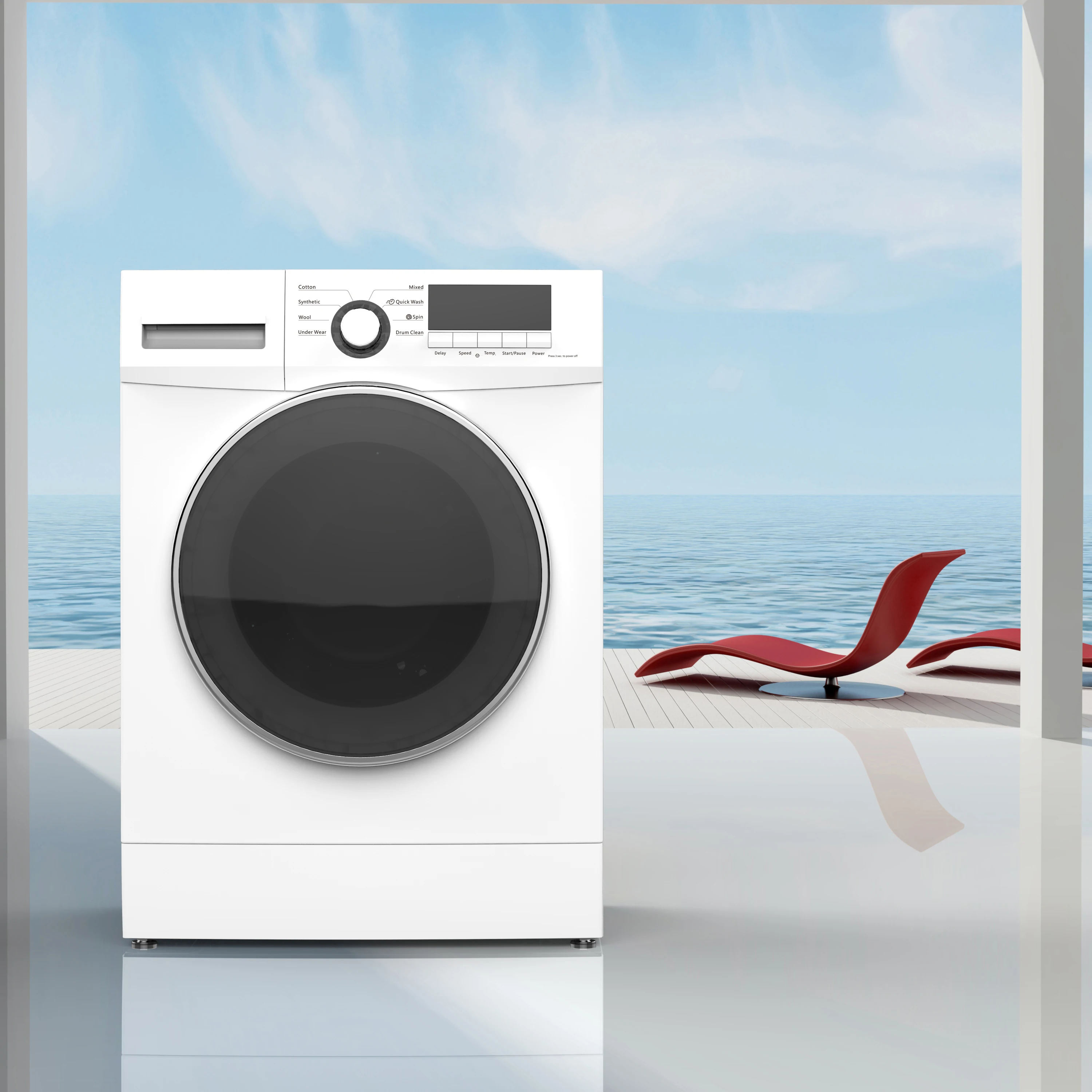 9KG Factory Supply Stainless Steel Laundry Washer Frontload Washing Machine