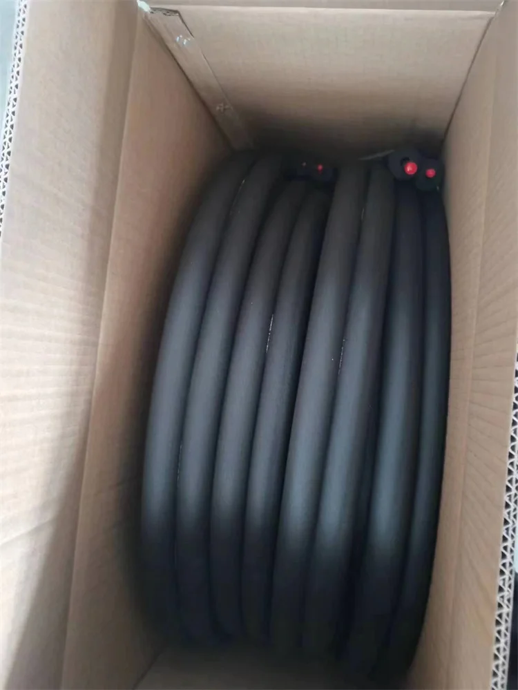 Black Rubber air conditioner copper pair coil 25FT 8 meter refrigeration line sets