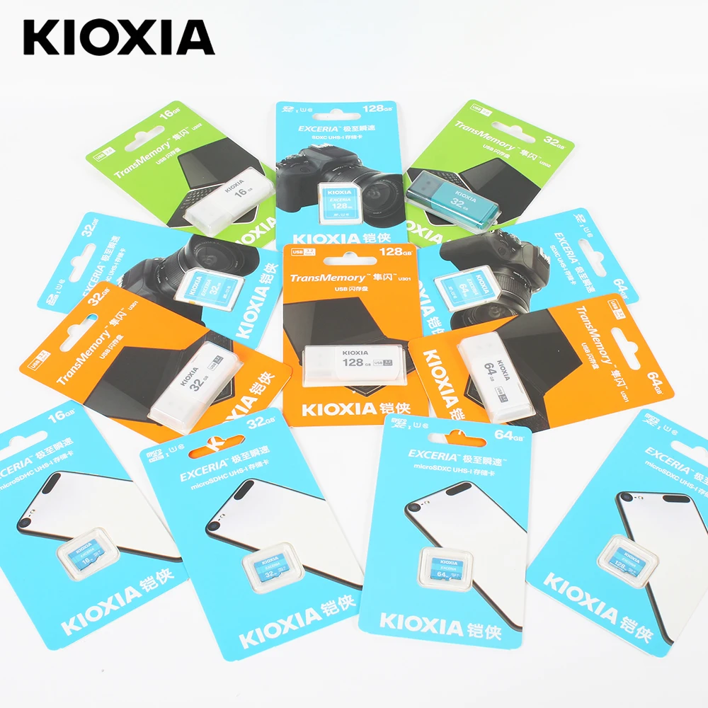 100% Original Kioxia Micro Sd Toshiba Memory Card 32 Gb 64g 128g 16g Tf Exceria Micro Sd 100m/s C10 Memory Card For Phone