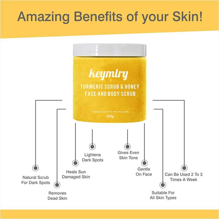 Body Scrubs Face Foot Facial Salt Exfoliating Whitening Skin Private Label Wholesale Tumeric Scrub