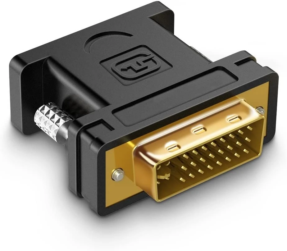 DVI to VGA Adapter, DVI-I 24+5 Not 24+1 Male to VGA Female Adapter Converter 1080p VGA Female to DVI Male Adapter