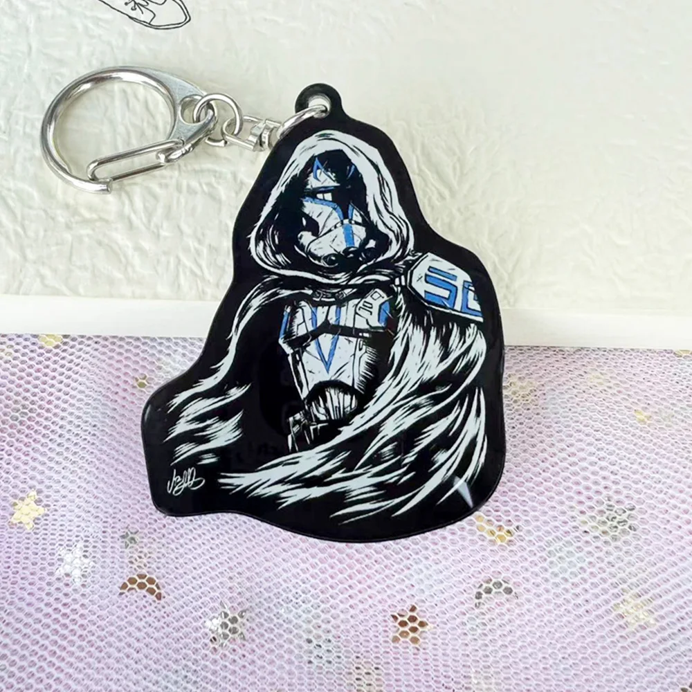 Customized acrylic gradient transparent keychain epoxy acrylic charms with anime image printed
