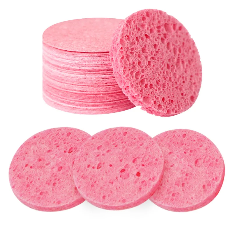 HMU Natural Exfoliation Wood Pulp Cotton Facial Compression Cleansing Sponge Wholesale Eco Friendly Compressed Facial Sponge
