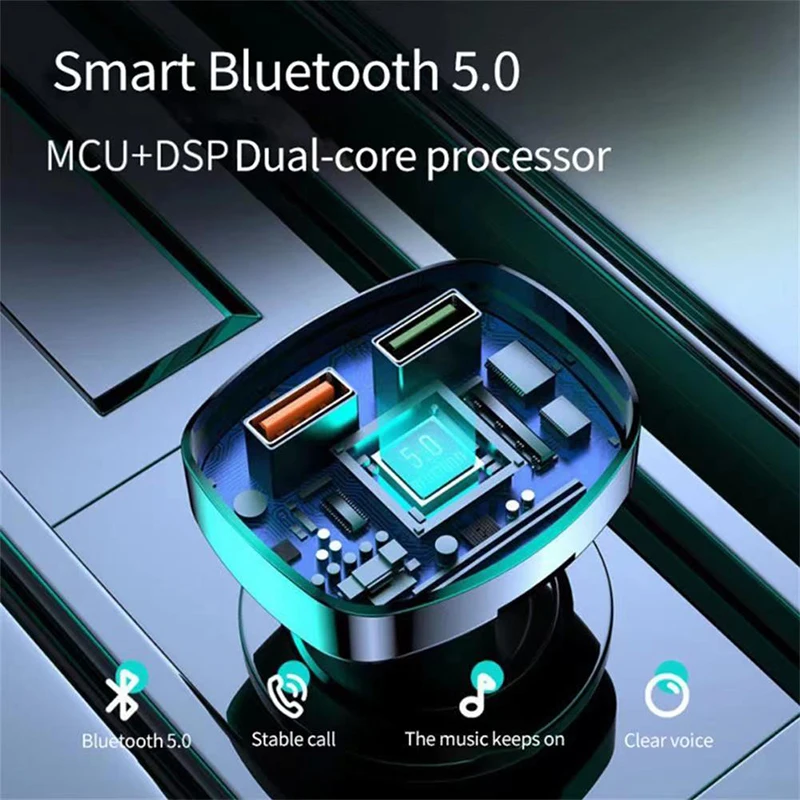 EQ Type C PD 18W 3.1A USB Quick Car Charger TF Play Mp3 Player audio FM Transmitter Wireless FM Transmitter car MP3 player