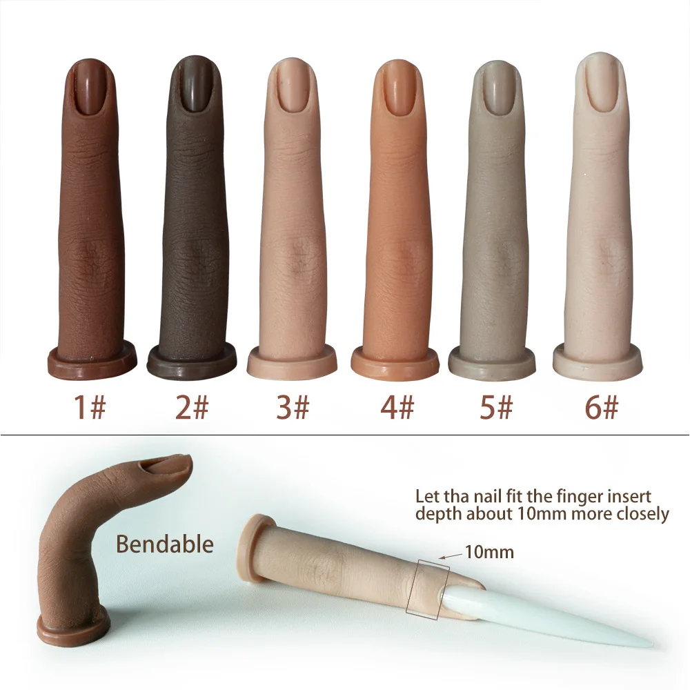 Bendable Artificial Silicone Hands Finger Trainer Practice Mannequin Silicone Cosmetic Fingers for Nail Art