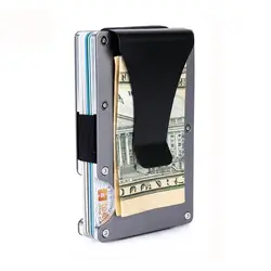 Best Selling Custom Wallet Aluminum Slim Metal Card Wallet for Men Compact Card Case with RFID Blocking Mens Credit Card Holder