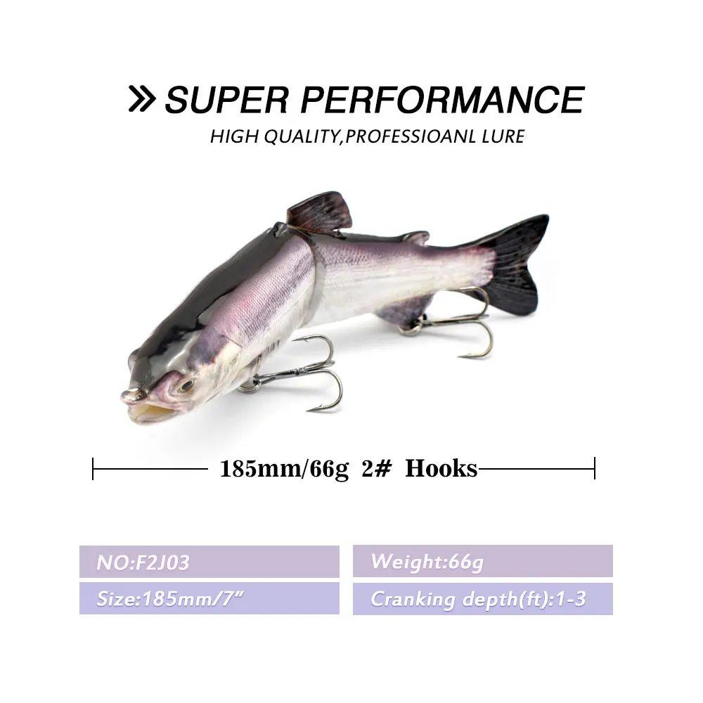 Factory OEM Rattle Jointed Fishing  Pencil Hard Fishing Lure  2 section glider bait sunfish