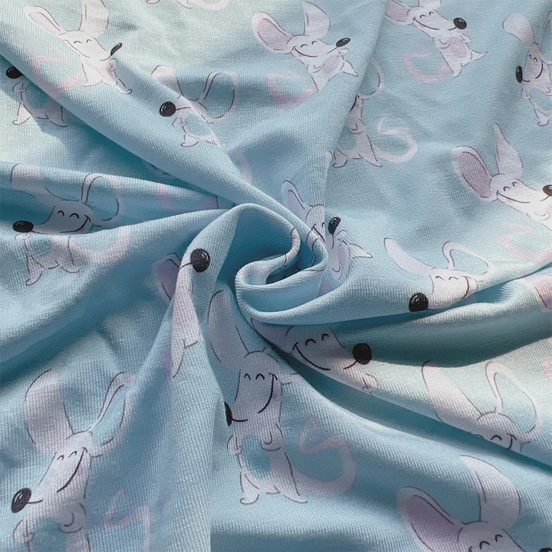 No MOQ knitted elastic cotton digital printed underwear garment fabric