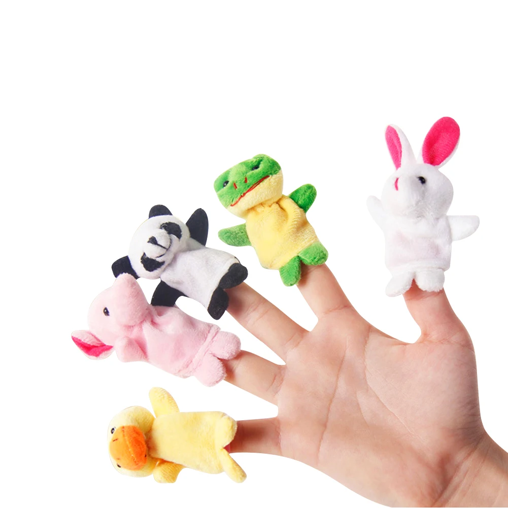 Cartoon animal finger puppets children plush toys role-playing storytelling ragdoll educational toys