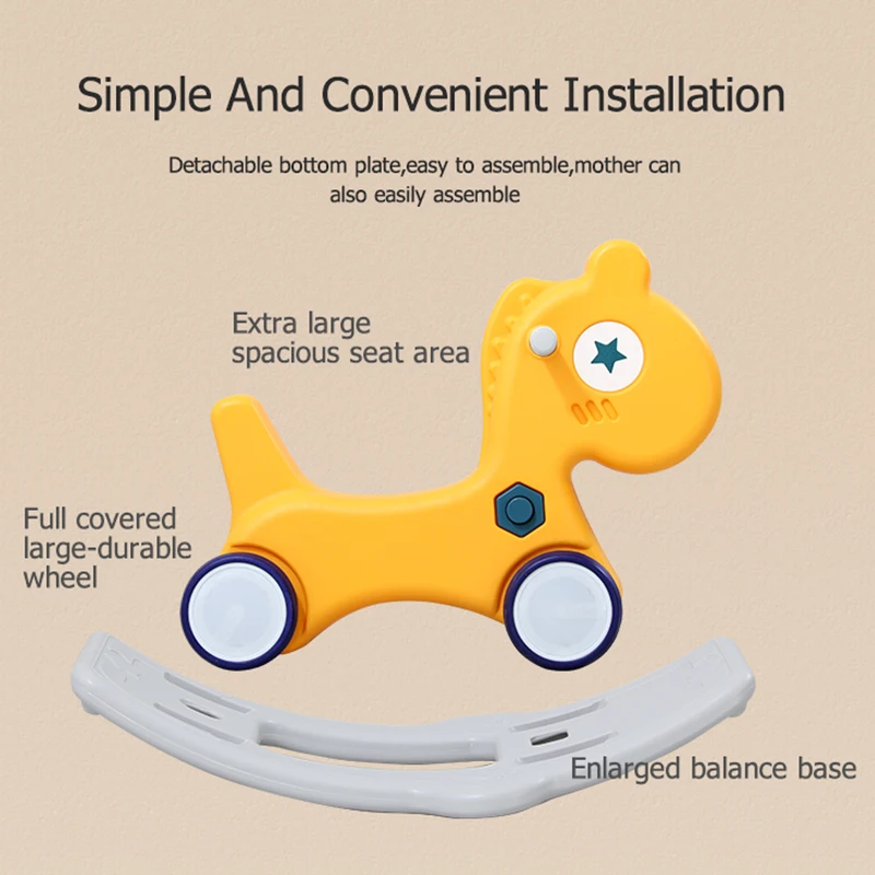 Animal Lovely Rocking Horse Children Sliding Outdoor Playground Spring Kids