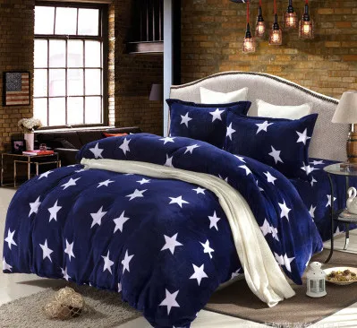 
Printed 100%Polyester brushed bedding set 3 piece polar fleece duvets covers bed sheets 