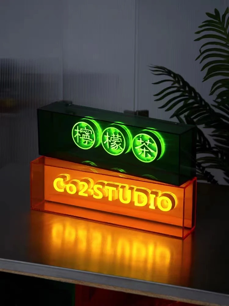 Creative acrylic light box three-dimensional logo luminous word door head sign led advertising light plate customization