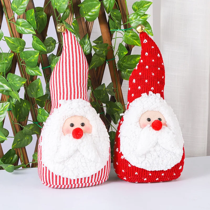 Farmhouse Knitted Santa Doll For Christmas Gnome Dolls Chef Decor Scandinavian Tomte Ornaments