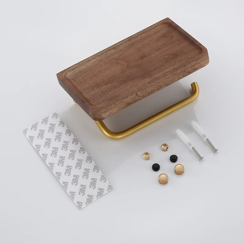 Wood toilet paper holder with shelf toilet tissue holder with shelf toilet paper roll holder