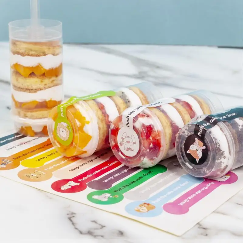 Hot sales push bucket rainbow ice cream DIY baking mold dessert table decoration cake ice cream PP Push Up push cake tube