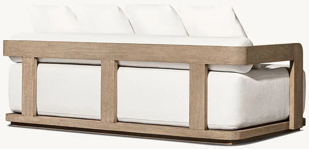 Luxury All-weather Waterproof Teak Garden Furniture Set Outdoor Sectional Patio Furniture Lounge Solid Teak Garden Sofa Set