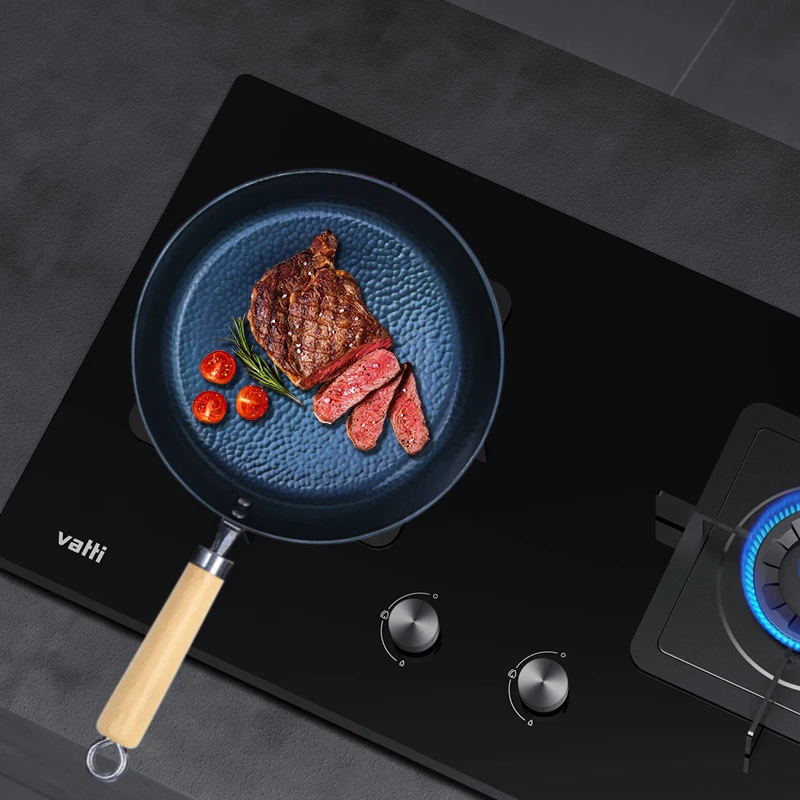 with wooden handle carbon steel pan camping cooking pans square