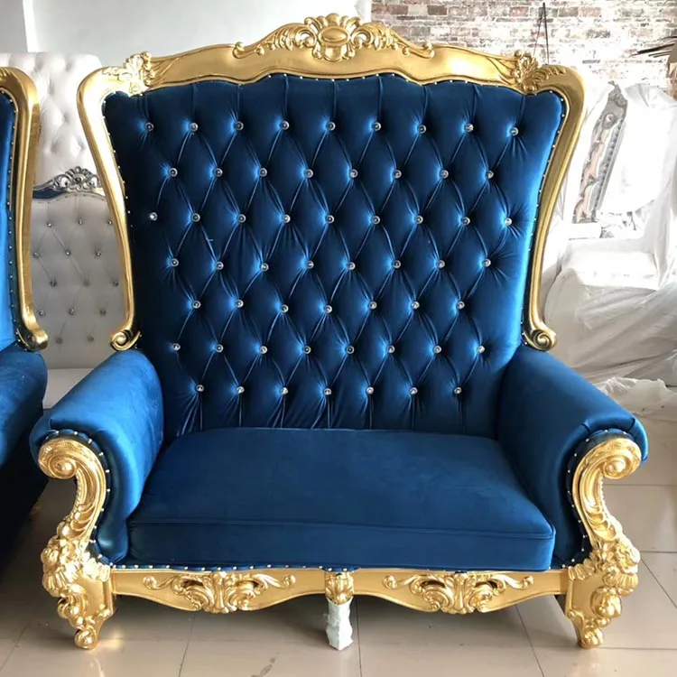 High Back Leather Throne Chair Wedding Design King Sofa Made in China for Hotel Furniture for Living Room Hall Bathroom