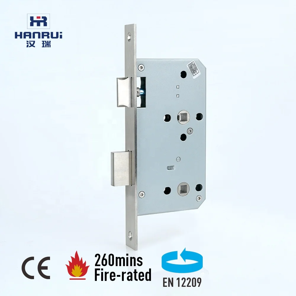 78mm Center distance Euro fireproof door lock Bathroom Mortise lock with Din 18251