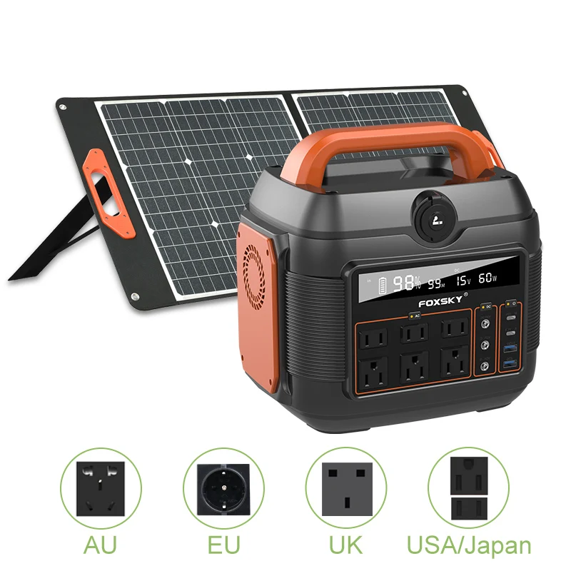 160000Mah High Capacity Solar Outdoor Power Supply Generator Rechargeable Pure Wave Sine Portable Energy Storage Power Station
