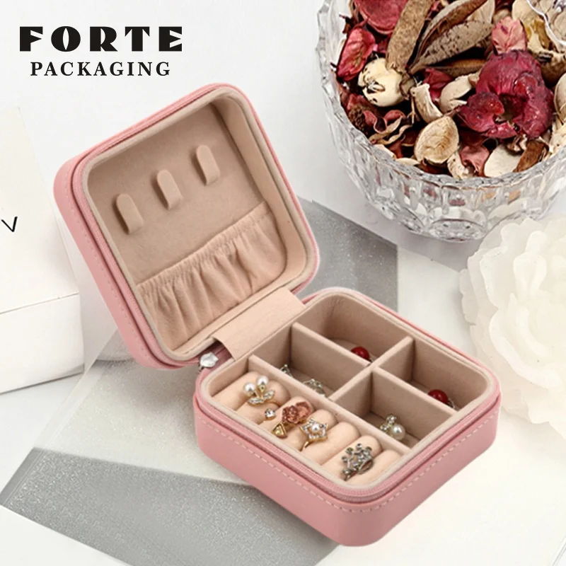 FORTE hot sale new Travel leather Jewelry Box storage necklace Packaging Boxes for Jewelry with Logo