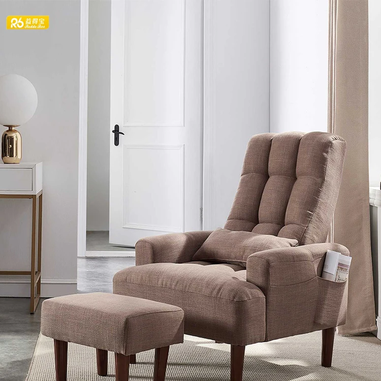 Redde Boo New Fabric Wood Leisure Sofa Modern Style Office Chair with Ottoman Stock in US Warehouse